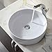KRAUS Elavo Round Vessel White Porcelain Ceramic Bathroom Sink, 18 inch KCV-140
