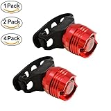 Waterproof LED Bike Tail Light Red Set Rear Safety Bicycle Taillight Batteries Included (4-Pack)