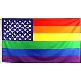 Flaglink American Gay Pride Flag 3x5Fts - USA Rainbow Banner