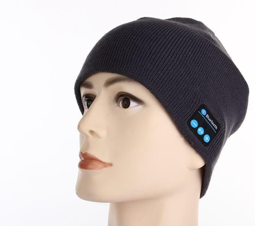 Meme Outdoor Bluetooth Beanie Hat Wireless Bluetooth Headphone Headset Earphone Stereo Speakers & Mic Black (Black)