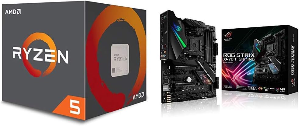 AMD Ryzen 5 1600 Processor with Wraith Spire Cooler, and ASUS ROG STRIX X470-F Gaming Motherboard