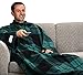 The Original Snuggie - Super Soft Fleece Blanket with Sleeves and Pockets - Green Plaid