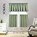Lazzzy Waffle Textured Valances for Windows Kitchen Curtains Green Valance for Living Room Bedroom Basement Bathroom Half Short Drapes Rod Pocket 18 Inch Length Olive One Panel