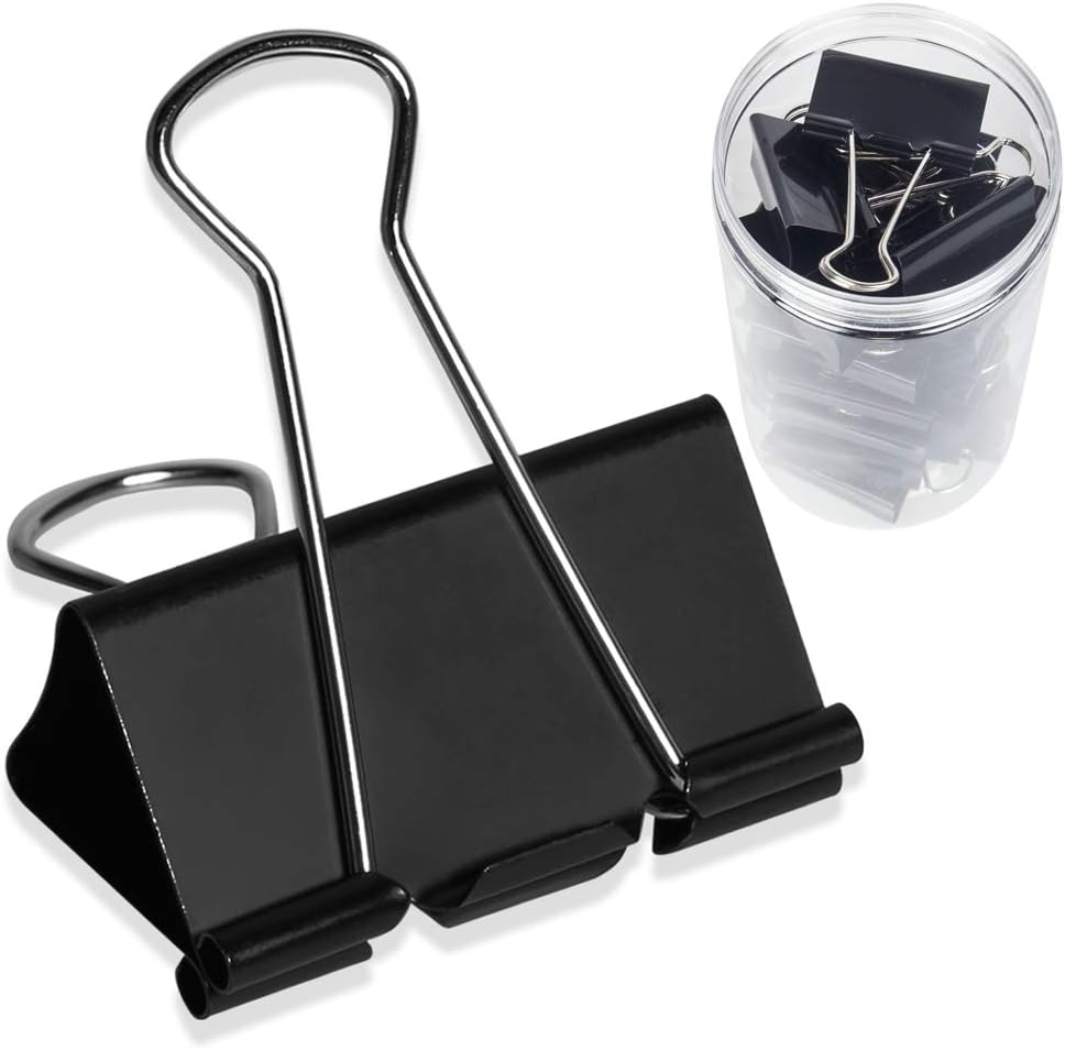 24 Packs Extra Large Binder Clips, 2 Inch Big Paper Clamps for Office, School and Home Supplies, Black : Office Products