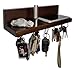 Brooklyn Basix Premium Magnetic Wood Key Ring Holder and Shelf for Mail, Letter, Phone, Wallet, Sunglasses Wall Mounted Organizer Perfect for Mudroom, Entryway, Foyer, Kitchen (Walnut)