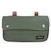 TOURBON Vintage Canvas Bike Panniers Bicycle Handlebar Bag (Green)