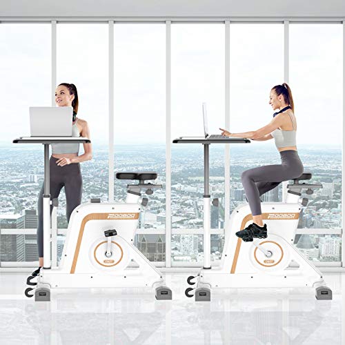 pooboo Desk Bike Adjustable Resistance Workstation Bike Desk Standing Desk Cycle For