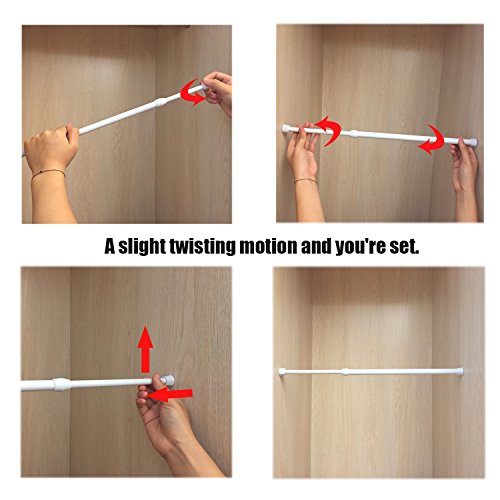 Tension Rods 5 PACK Cupboard Bars Tensions Rod Curtain Rod 15.7" to