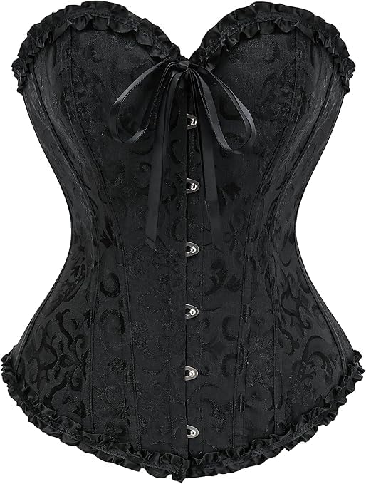 Amazon.com: EverLove Corset Satin Overbust Lace up Busiter