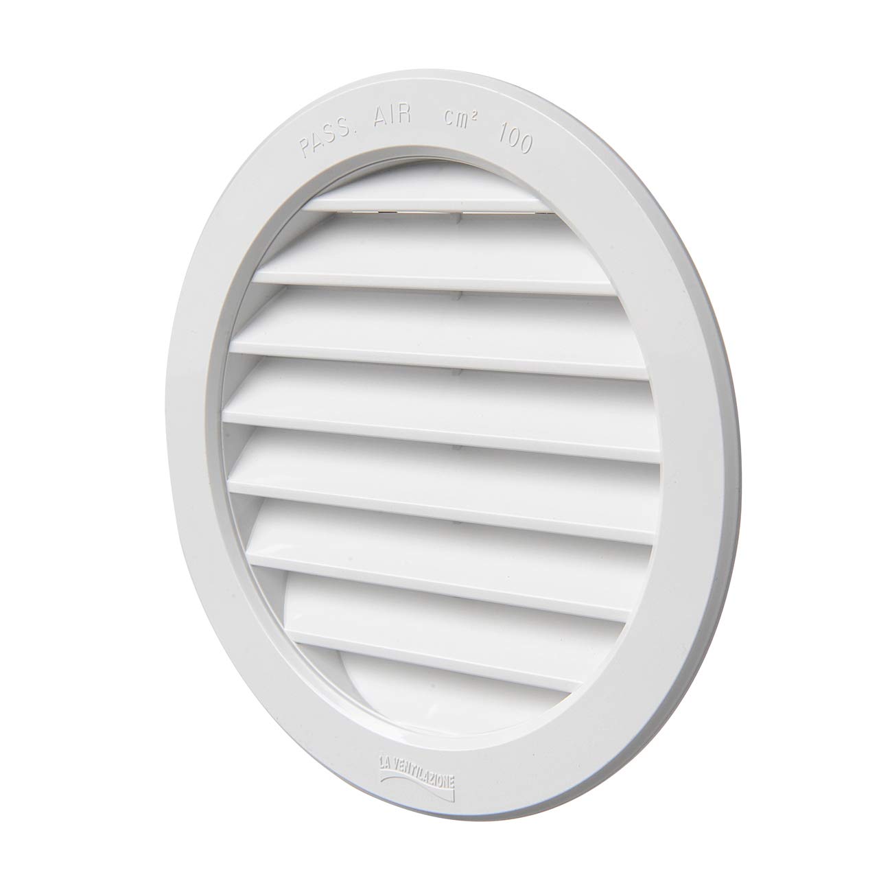La Ventilazione T12B Ventilation Grille Round Plastic Recessed White Diameter 150 mm