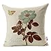 Monkeysell Lotus Leaf Butterfly Flowers Pattern Cotton Linen Throw Pillow Case Cushion Cover Home Sofa Decorative 18 X 18 Inch (S042A3)