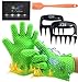 Bright Dezigns Heat Proof Gloves for Cooking Grilling, Oven, BBQ. with Extra Sharp Bear Claws for Shredding Meats & Silicone Basting Brush 3 Piece Set Gift Boxed.
