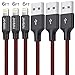 JAHMAI iPhone Charger, 3Pack 6Feet Nylon Braided Lightning to USB cable High Speed Charging Cord Cell Phones Connector Power Cables for iPhone X / 8 / 7 / Plus /6S/6/5S/5C/5/ES/iPad/iPod (Red)