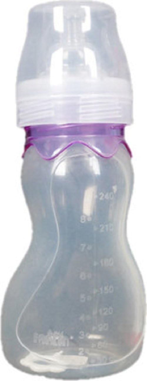 Farlin 240CC Silicon Angle Shaped Feeding Bottle (Purple)