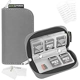 Memory Card Case - Fits up to 22x SD, SDHC, Micro SD, Mini SD and 4X CF - Holder with 22 Slots (8 Pages) - for Storage and Travel (Grey)