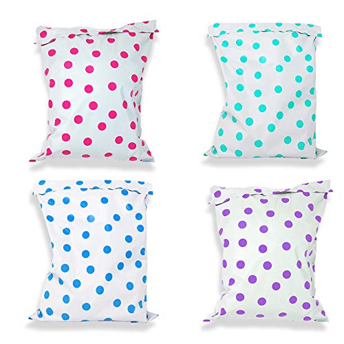 100 Pack 12x15 Poly Mailers, All Color Combo Pink, Purple, Teal, Blue Polka Dot Designer Mailers, 2.5 Mil Thick Plastic Mailing Bags, 12x15.5" (Usable) Peal and Seal, Waterproof, Lightweight Packaging