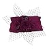 Lawliet Wine Red Women Fascinator Pillbox Felt Wool Hat Formal Dress Flower Veil A131