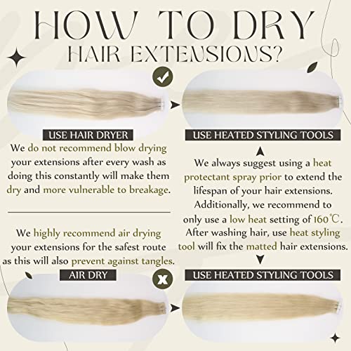 Full Shine Fashion Tape Hair Extensions Real Human Hair Couture Short 12 Inch Color 60 Platinum Blonde Tape in Remy Extensions 20 Pieces 30G Full Thick Ends Hair Piece for Invisible Tape Extensions