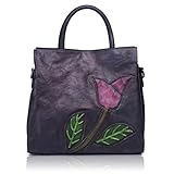 APHISON Designer Soft Leather Totes Handbags For Women, Ladies Satchels Shoulder Bags (Black)