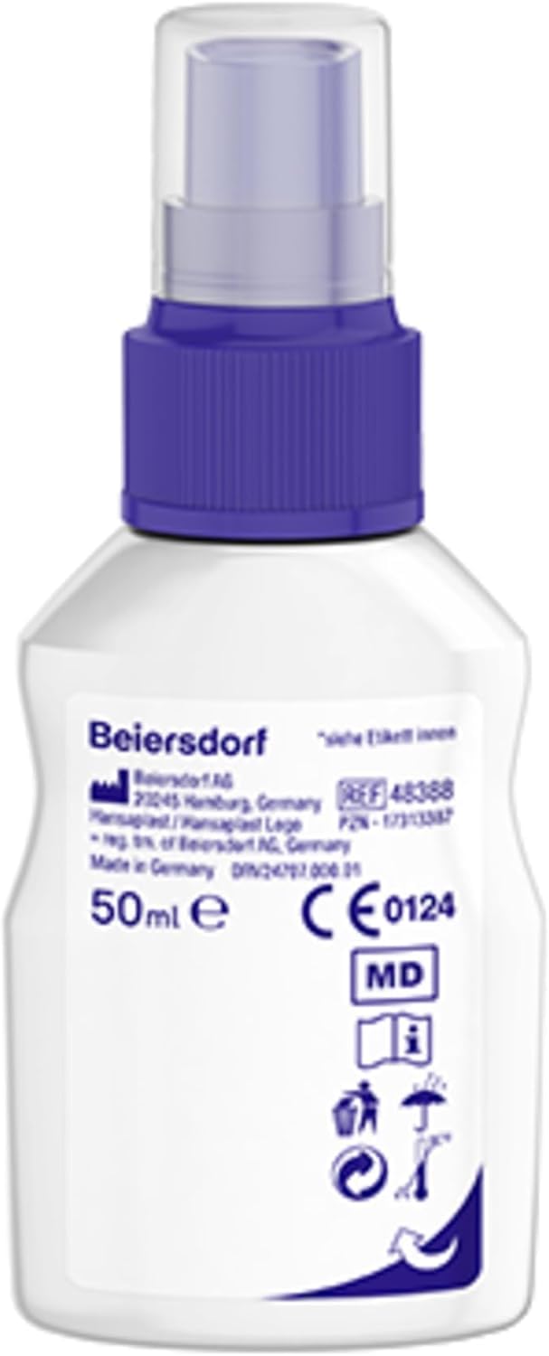 Hansaplast Wundspray (50 ml), zur antiseptischen Wundreinigung durch mechanische Spülung, Spray schützt vor Wundinfektionen, farblos und besonders hautfreundlich 8