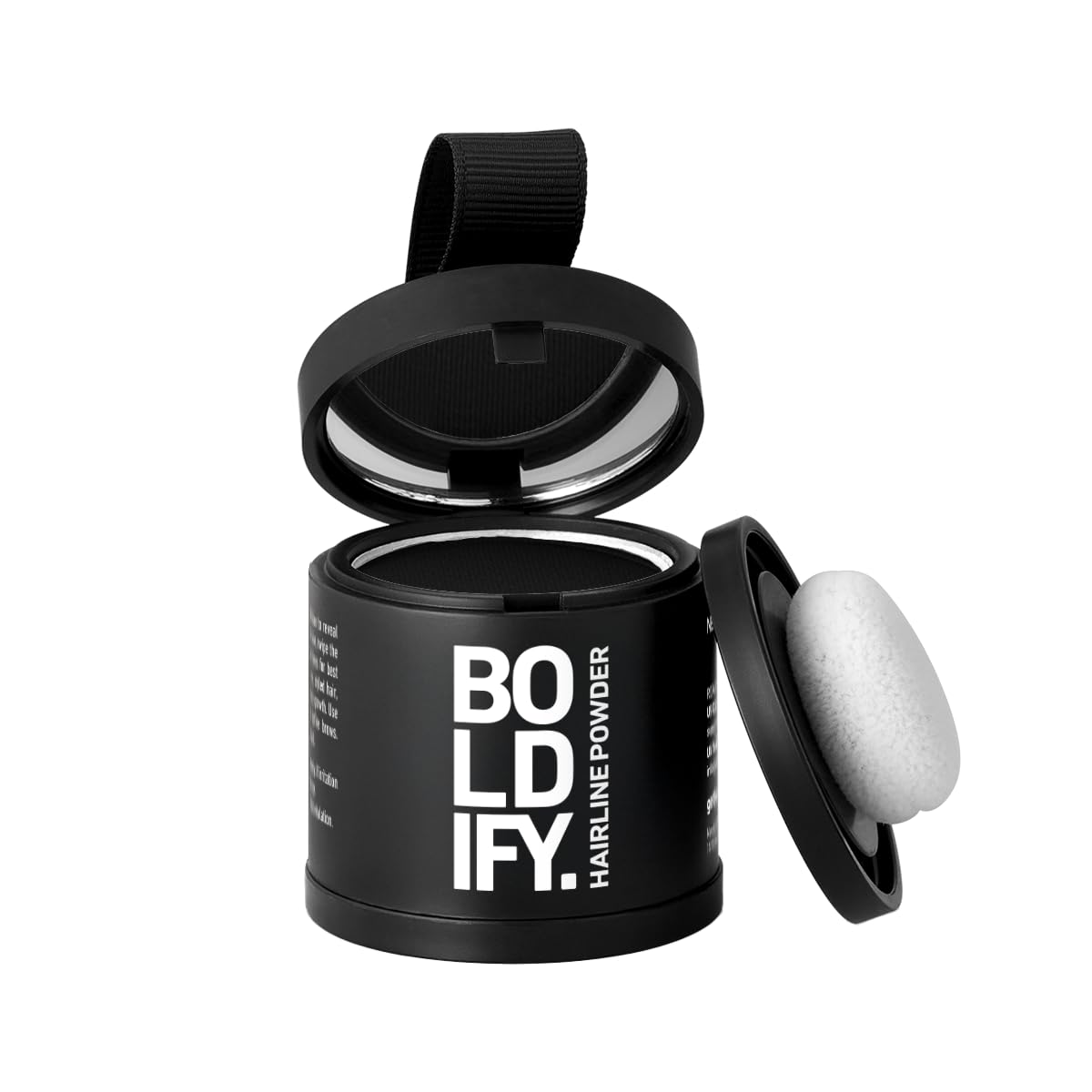 BOLDIFY Hairline Powder (LARGE, 10g) - Root Touch Up Hair Color for Gray Coverage - Bald Spot Concealing Hair Powder for Women and Men - 24-Hour Stain-Proof - Black