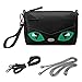 BMC Cute Kitty Animal Face Purse for Girls Teens Women Cosplay - 3 Detachable Straps for Casual Crossbody Bag, Clutch Wristlet, & Evening Shoulder Handbag - PU Faux Leather - Black Cat Design