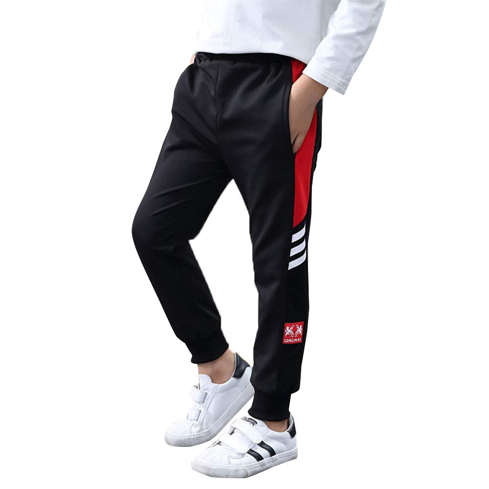 black polyester joggers