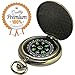 ydfagak Compass Premium Portable Pocket Watch Flip-Open Compass Camping Hiking Compass Outdoor Navigation Tools (Copper)