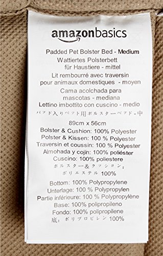 5 AmazonBasics+Padded+Pet+Bolster+Bed
