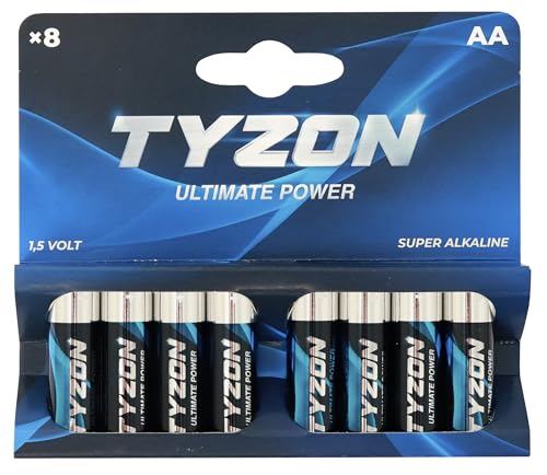 8 Pilas alcalinas AA - Baterías Desechables duraderas para electrodomésticos y electrónicos