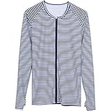 SwimZip® Women's Long Sleeve Rash Guard Zip Swim Shirt SPF 50+