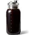 Jarware Cold Brew Coffee Maker and Tea Infuser Lid For Wide Mouth Mason Jars,Black