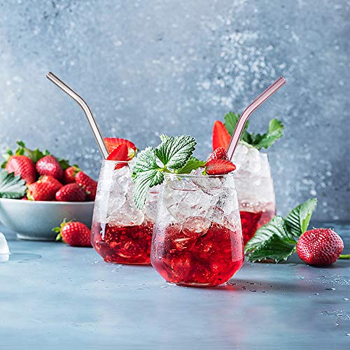 ecooe Glas Strohhalme 10 Wiederverwendbar Trinkhalme 0.8 * 21.1cm Strohhalme aus Glas Gebogen mit 2 Reinigungsbürsten… – Bild 7