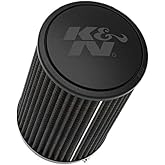 K&amp;N Dryflow Lifetime Universal Clamp-On Air Filter: Dry Synthetic, Washable, Oil-Free: Flange Diameter: 4 In, Filter Height: 9 In, Flange Length: 1.5 In, Type: Dry Synthetic, RU-3112HBK
