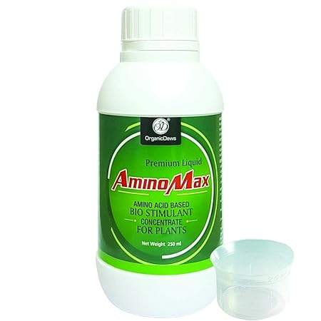 OrganicDews Amino Acid Fertilizer Based Bio Stimulant Concentrate for Plants 250 ml with Measuring Cup 25 ml - Plant Growth and Yield Booster