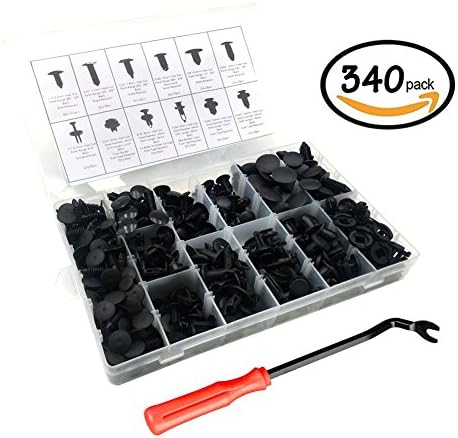 UNIYO Push Retainer Kit with Fastener Remover - 340Pcs Car Auto Push Pin Rivet Trim Clip Panel Body Interior Assortment