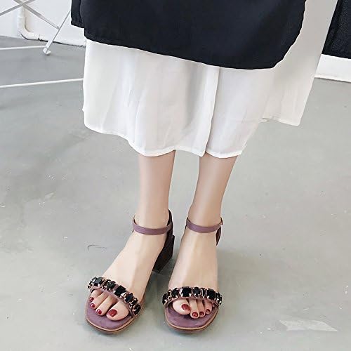 YMFIE Summer new elegant and comfortable suede rough with water drill toe toe sandals working shoes