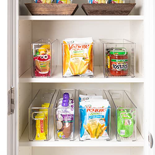 Clear Plastic Storage Bins, Stackable Pantry Organization and Storage