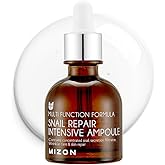 MIZON Snail Repair Intensive Ampoule with Snail Mucin, Hyaluronic Acid & Vitamin E – Hydrating & Wrinkle Care Serum for Skin Elasticity & Repair (1.01 fl oz)