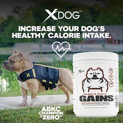 Muscle Bully Gains Mass Weight Gainer for Dogs, Whey Protein, Flax