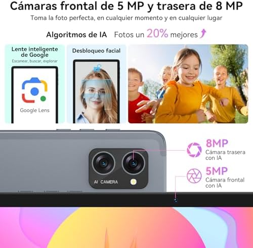Tablet T20 Android 16 com teclado - 24 GB RAM+256 GB ROM (2 TB TF), Octa-Core, Gemini AI, Widevine L1, Tablet de 10 polegadas, 5000mAh, 8MP+5MP, Face ID, GPS (4 anos de garantia)