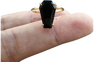 Black Onyx Gemstone Trendy Ring, A Beautiful 925 Sterling Silver Handmade Coffin Ring, Statement Ring, Promise Ring, Proposal