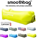 SMOOTHBAG Inflatable Lounger and Indoor Outdoor Sofa: Lazybag Air Lounge Chair with Built-in Headrest | Banana Sleeping Bag, Hammock, Pool Float, Portable Camp Seat, Lazy Hangout Couch Bed (Green)
