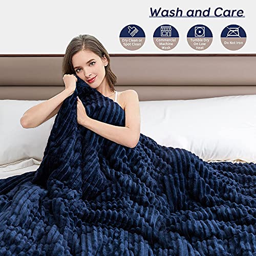 Pawque Sherpa Fleece Weighted Blanket Twin Size 15lbs for Adult, Fuzzy