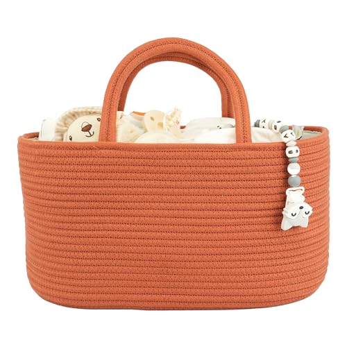 XUANGUO Large Cotton Rope Baby Diaper Caddy Organizer Basket