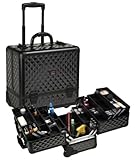 Seya Professional Rolling Cosmetic Makeup Case w/ 6 Trays - Black Diamond (Black Diamond & Trim)