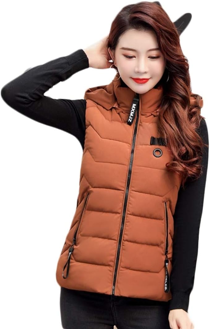 Amazon 軽量 ダウンベスト スリム レディース フード付き インナーダウン カジュアル ウルトラライト アウター 防風 保温 大きいサイズ ダウンコート ノースリーブ ダウンジャケット おしゃれ アウター 秋冬 防寒 ベスト 通販