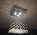 Saint Mossi Modern 3-Light K9 Crystal Chandelier, Flush Mount Ceiling Light, Raindrop Pendant Light, H18 x W12 x L12