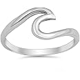 Oxford Diamond Co .925 Sterling Silver Wave Design Ring Colors Available