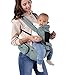 All-in-One Baby Carrier with Detachable Hip Seat, Ventilated Carrying Sling Wrap Baby Backpack Carrier for Nursing Hiking, Wind & Sun Protection for Four Seasons General by Siyoo (Cyan)